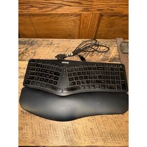 Arteck (HA315B) Split Design Ergonomic Backlit USB Wired Keyboard w Cushion